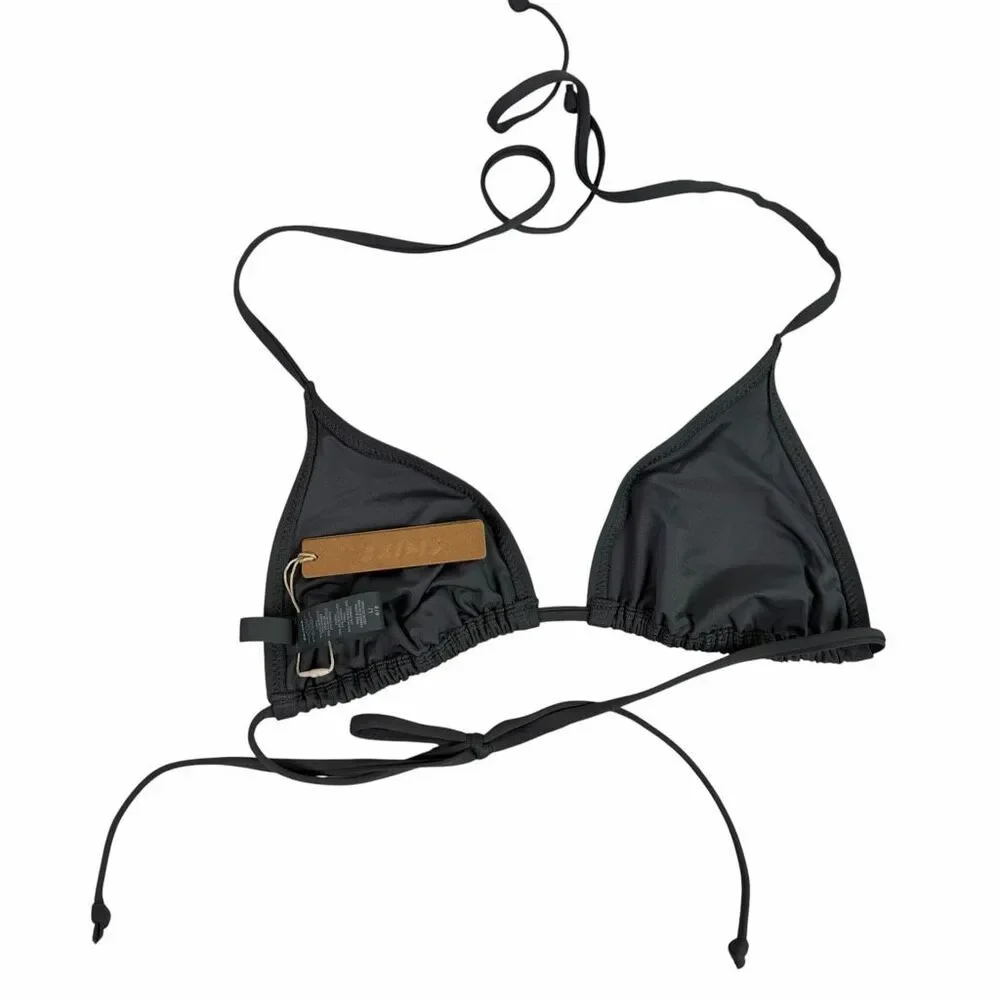 Skims Swim Mid Waist Bottom size Medium Triangle Top size Large Gunmetal